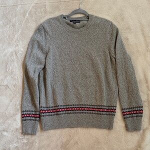 Brooks Brothers Gray and Red Crewneck Sweater